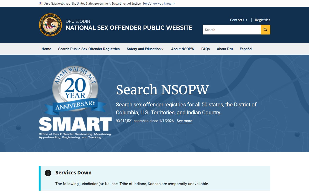 National registry search for a Galveston County sex offender check